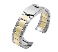 WTNZBAEM Compatible con Tudor Biwan M79230/79363 Kai Cheng 79733, correa de reloj de acero inoxidable de precisión con extremo curvo y boca de arco, 20 mm, 22 mm, macho(Silver gold,20mm)