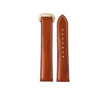 WTNZBAEM Compatible With Omega Genuine Leather Strap Men's Seamaster 300 150 Super 007 AT150 Brown Italian Cowhide Bracelet Watchband 19mm 20mm 22mm(Y11 Light brown-gold,20mm)