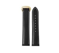WTNZBAEM Compatible With Omega Genuine Leather Strap Men's Seamaster 300 150 Super 007 AT150 Brown Italian Cowhide Bracelet Watchband 19mm 20mm 22mm(Y11 black-gold,19mm)