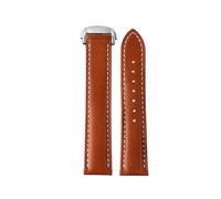 WTNZBAEM Compatible With Omega Genuine Leather Strap Men's Seamaster 300 150 Super 007 AT150 Brown Italian Cowhide Bracelet Watchband 19mm 20mm 22mm(Y11 Light brown-SR,19mm)
