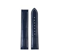 WTNZBAEM Compatible With Omega Genuine Leather Strap Men's Seamaster 300 150 Super 007 AT150 Brown Italian Cowhide Bracelet Watchband 19mm 20mm 22mm(Y10 blue-no clasp,22mm)