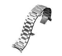 WTNZBAEM Correa curva de acero inoxidable 20 mm y 22 compatible con relojes Casio EFR526/EFR303/EFR304/EF530/EF556/EFR552 BEM506/501 for hombre(A silver,24mm)