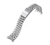 WTNZBAEM Correa de acero inoxidable de cinco cuentas compatible con RolexLog Series, cadena de reloj de arco universal, hebilla plegable de 13 mm, 18 mm y 20 mm.(19mm)