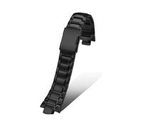 WTNZBAEM Correa de acero inoxidable en relieve compatible con Casio EDIFICE Series EQW-M1100 EQW-A1000, correa de acero inoxidable de 13 mm for hombre.(Black)