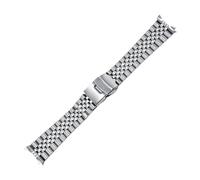 WTNZBAEM Correa de acero inoxidable macizo compatible con Seiko 5 SKX009/007. Compatible pulseras extremo curvo Jubilee. Correas reloj metal 20 mm y 22(Type2 Silver,20mm)