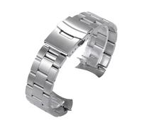 WTNZBAEM Correa de acero inoxidable macizo compatible con Seiko 5 SKX009/007. Compatible pulseras extremo curvo Jubilee. Correas reloj metal 20 mm y 22(Type1 Silver,20mm)