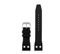 WTNZBAEM Correa de caucho FKM de 20 mm, 21 mm y 22 mm compatible con IWC Big Pilots Little Prince Mark 18 20 TOP GUN, pulsera con remache.(Black-silver A,22mm width)