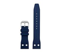 WTNZBAEM Correa de caucho FKM de 20 mm, 21 mm y 22 mm compatible con IWC Big Pilots Little Prince Mark 18 20 TOP GUN, pulsera con remache.(Blue-silver A,22mm width)