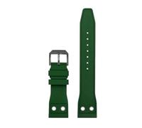 WTNZBAEM Correa de caucho FKM de 20 mm, 21 mm y 22 mm compatible con IWC Big Pilots Little Prince Mark 18 20 TOP GUN, pulsera con remache.(Green-black A,21mm width)