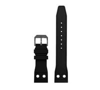 WTNZBAEM Correa de caucho FKM de 20 mm, 21 mm y 22 mm compatible con IWC Big Pilots Little Prince Mark 18 20 TOP GUN, pulsera con remache.(Black-black A,21mm width)