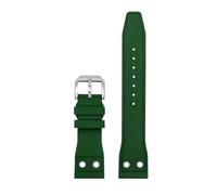 WTNZBAEM Correa de caucho FKM de 20 mm, 21 mm y 22 mm compatible con IWC Big Pilots Little Prince Mark 18 20 TOP GUN, pulsera con remache.(Green-silver A,20mm width)