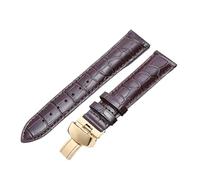 WTNZBAEM Correa de cuero compatible con Tissot Le Locle T41 T006 PRC200 (18, 19, 20 y 22 mm) 1853(Brown gold clasp,19mm)