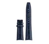 WTNZBAEM Correa de piel becerro con extremo curvo 20 mm y 22, compatible IWC Portugal 7 Betafeno, correa vacuno negra azul herramienta(01 blue-no buckle,22mm)