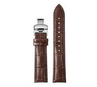 WTNZBAEM Correa de piel de vacuno compatible con Tissot 1853 Durol T099 T099407 T099207A for hombre y mujer, de 16 mm y 21 mm, color negro y marrón.(Brown-silver,21mm)