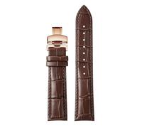 WTNZBAEM Correa de piel de vacuno compatible con Tissot 1853 Durol T099 T099407 T099207A for hombre y mujer, de 16 mm y 21 mm, color negro y marrón.(Brown-rose gold,21mm)
