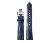 WTNZBAEM Correa de piel de vacuno compatible con Tissot 1853 Durol T099 T099407 T099207A for hombre y mujer, de 16 mm y 21 mm, color negro y marrón.(Dark blue-silver,16mm)