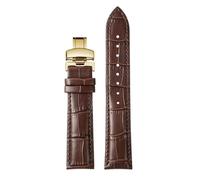 WTNZBAEM Correa de piel de vacuno compatible con Tissot 1853 Durol T099 T099407 T099207A for hombre y mujer, de 16 mm y 21 mm, color negro y marrón.(Brown-gold,21mm)