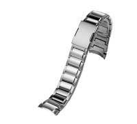 WTNZBAEM Correa de reloj acero inoxidable con boca arco sólido compatible Casio EDIFICE EQB500, EQB-500, EQB-501 y EQB-800(Silver)