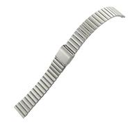 WTNZBAEM Correa de reloj acero inoxidable en color plata y oro rosa compatible con Oris, Seiko, Tissot, Hamilton Longines(Silver,14mm)