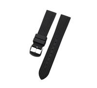 WTNZBAEM Correa de reloj caucho fluorado FKM 20 mm y 22, pulsera acero inoxidable con hebilla liberación rápida for buceo, compatible correas Omega, Seiko Rolex(Black-silver,22mm)