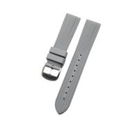 WTNZBAEM Correa de reloj caucho fluorado FKM 20 mm y 22, pulsera acero inoxidable con hebilla liberación rápida for buceo, compatible correas Omega, Seiko Rolex(Grey-silver,22mm)