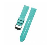 WTNZBAEM Correa de reloj caucho fluorado FKM 20 mm y 22, pulsera acero inoxidable con hebilla liberación rápida for buceo, compatible correas Omega, Seiko Rolex(Green-silver,20mm)