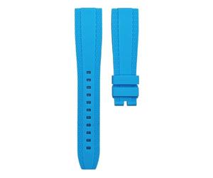 WTNZBAEM Correa de reloj compatible con Breitling Professional Endurance 823 Superocean Avenger 22 mm y 21, correa caucho natural suave colorida(Blue Pink,21MM_SILVER CLASP1)