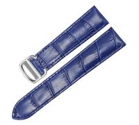 WTNZBAEM Correa de reloj compatible con Cartier SOLO RONDE DE, cadena cuero, hebilla plegable, accesorios for correa, pulsera, cinturón(Blue,14mm)
