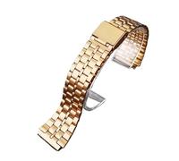 WTNZBAEM Correa de reloj cuadrada pequeña metal retro compatible con CASIO A159w-n1, A158WA/168, LA670, AE-1200/W-218H/F84, correa acero inoxidable 18 mm(Rosegold 5)