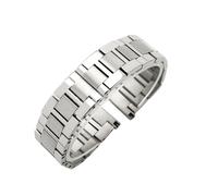 WTNZBAEM Correa de reloj de acero inoxidable macizo compatible con la serie Cartier Solo Ronde. Exquisita correa de acero for hombre y mujer.(16mm)