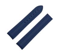 WTNZBAEM Correa de reloj de caucho suave con extremo curvo sin costuras de 20 mm compatible con correa Omega Seamaster serie 300 Planet Ocean con hebilla plegable.(Blue)