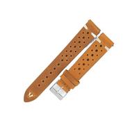 WTNZBAEM Correa de reloj de cuero retro Crazy Horse de 17 mm, 18 mm, 19 mm y 21 mm, porosa, transpirable y con costuras a mano.(Brown,18mm)