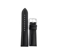 WTNZBAEM Correa de reloj de lona Oxford de 18 mm, 19 mm, 20 mm, 21 mm y 22 mm, resistente al agua, de piel de vaca azul y negra, for hombre y mujer.(Black-gray line,22mm)