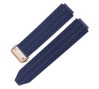 WTNZBAEM Correa de reloj silicona compatible con BIG BANG, 24 mm x 17, 25 19, resistente al agua, accesorios for hombre, pulsera goma, cadena(Blue-rosegold,24mm-17mm)