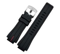 WTNZBAEM Correa de silicona compatible con Casio G-SHOCK GST-B200 GST-B200D, correa de reloj for hombre, accesorios de cadena, correa de silicona de resina resistente al agua.(Black red silver)