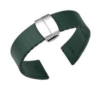 WTNZBAEM Correa FKM de 18 mm, 20, 21 y 22 liberación rápida caucho fluorado con hebilla mariposa universal, compatible correas reloj cortadas a medida(Dark Green,18mm)