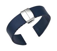 WTNZBAEM Correa FKM de 18 mm, 20, 21 y 22 liberación rápida caucho fluorado con hebilla mariposa universal, compatible correas reloj cortadas a medida(Royal blue,22mm)