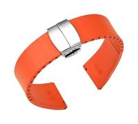 WTNZBAEM Correa FKM de 18 mm, 20, 21 y 22 liberación rápida caucho fluorado con hebilla mariposa universal, compatible correas reloj cortadas a medida(Orange,18mm)