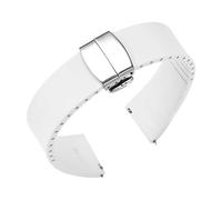 WTNZBAEM Correa FKM de 18 mm, 20, 21 y 22 liberación rápida caucho fluorado con hebilla mariposa universal, compatible correas reloj cortadas a medida(White,22mm)
