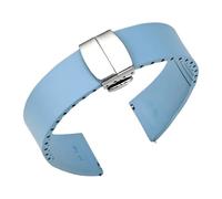 WTNZBAEM Correa FKM de 18 mm, 20, 21 y 22 liberación rápida caucho fluorado con hebilla mariposa universal, compatible correas reloj cortadas a medida(Light blue,22mm)