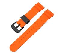 WTNZBAEM Correa modificada compatible con Seiko No. 5 Abalone Small MM SRP777J1 Sport, correa de silicona impermeable for reloj hombre, accesorios pulsera(Orange-black,20mm)
