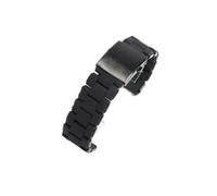 WTNZBAEM Correas de reloj acero con revestimiento silicona transpirable compatibles Diesel RED MAGIC Black Warrior Aerospace Friday Panerai Strap 24, 26 y 28 mm(Black,26mm)