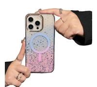 WTongBao Carcasa De Telefono Aplicable A 16, 15, 14, 13 Serie Bright Starry Sky Adsorción Adsorption Teléfono Móvil Shell Anti-Caza Cubierta Protectora-Rojo Claro-14 Pro MAX