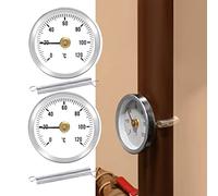 WTpin 2 Piezas Clip-On Termómetro Tubo Calentador, Tubo Termómetro Indicador de Temperatura, Termómetro de tubo con clip, Termómetro de tubo, Indicador de Temperatura con Resorte Clip-On 0-120 ℃ 63mm