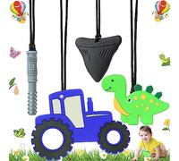 WTpin 4 Piezas Collares de Dentición Masticables, Collar de Masticación Sensorial para Niños, Collar de Dentición para Niños, Collar Mordedor para Bebés, Niños y Niñas, Adecuado para 1-12 Niños