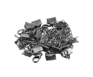 WTRYT 40 unidades de clips de cinta, clips de cinta, joyas, engarzados, tapas para pulsera, cierre de clip, clips de cuero, tapas para manualidades y fabricación de joyas