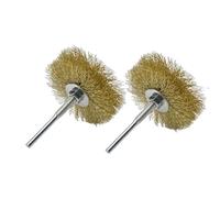 WTRYT Cepillo redondo de alambre de acero, 2 unidades, rueda de cepillo de alambre con eje redondo de 6 mm, mini cepillo de taladro de alambre, cepillo redondo para madera, metal y óxido (80 x 30 mm