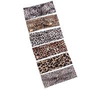 WTRYT Cinta para el pelo, 10 unidades, diseño de leopardo, cinta de terciopelo, diademas de tela, diademas antideslizantes, bandas elásticas para el cabello anudadas