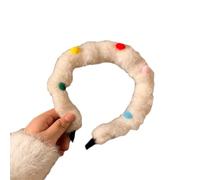 WTRYT Diadema para el pelo, 1 unidad, de peluche, cosmética, con granos de gelatina coloridos, diadema para mujer, cintas para la cabeza de Navidad, diadema, diadema festiva, tiara, accesorios para el