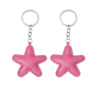 WTRYT Llavero de 2 unidades, llavero con estrella, llavero de piel, organizador de piel, bolso de piel, colgante para monedero, colgante para maletas, mochilas, accesorios de decoración, regalo
